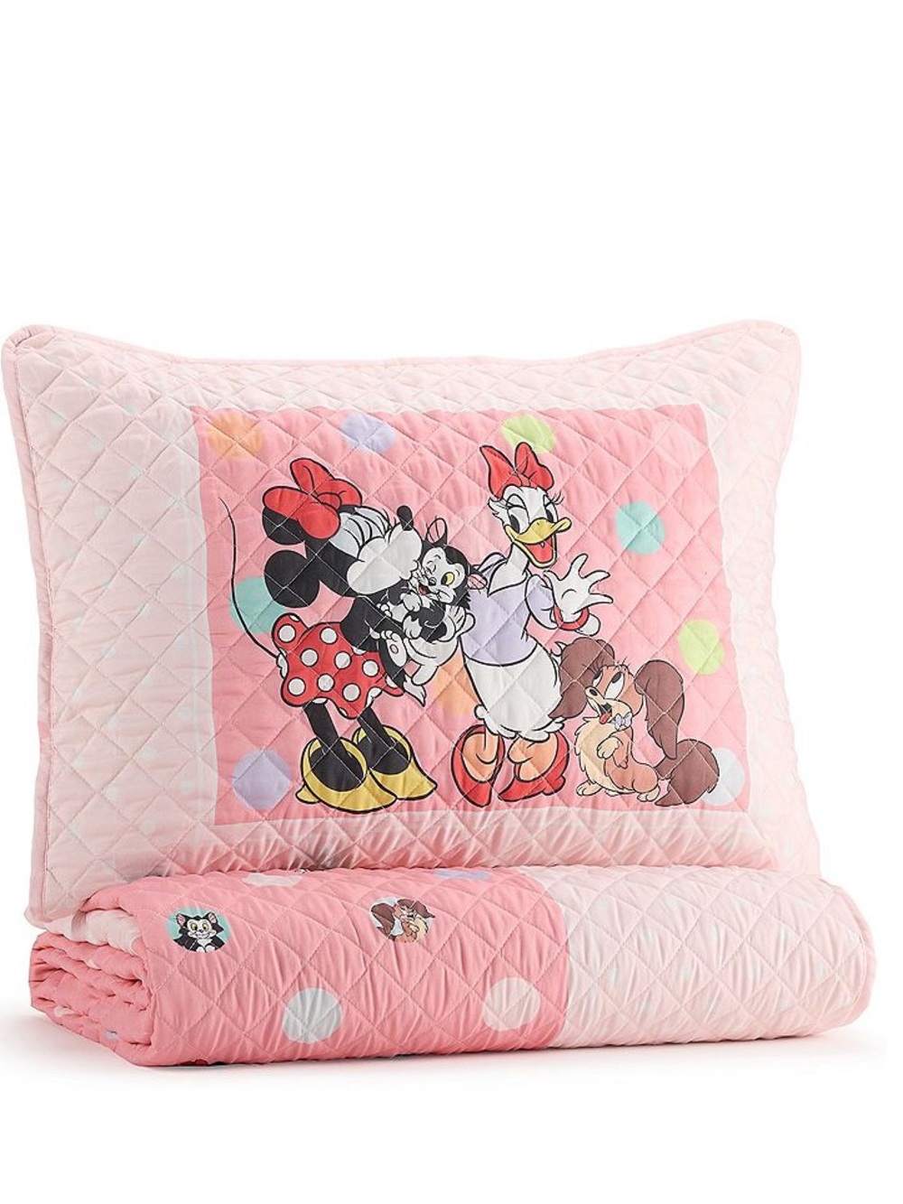 Disney Pink Minnie & Daisy Quilted Comforter and Pillowcase Set Twin NWT